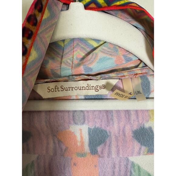 Soft Surroundings Copa Cabana L/XL Colorful Open Drape Front Vest - Picture 5 of 5